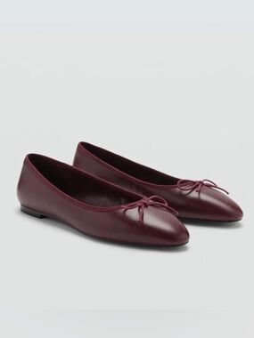 Mango Leather Ballet Flat